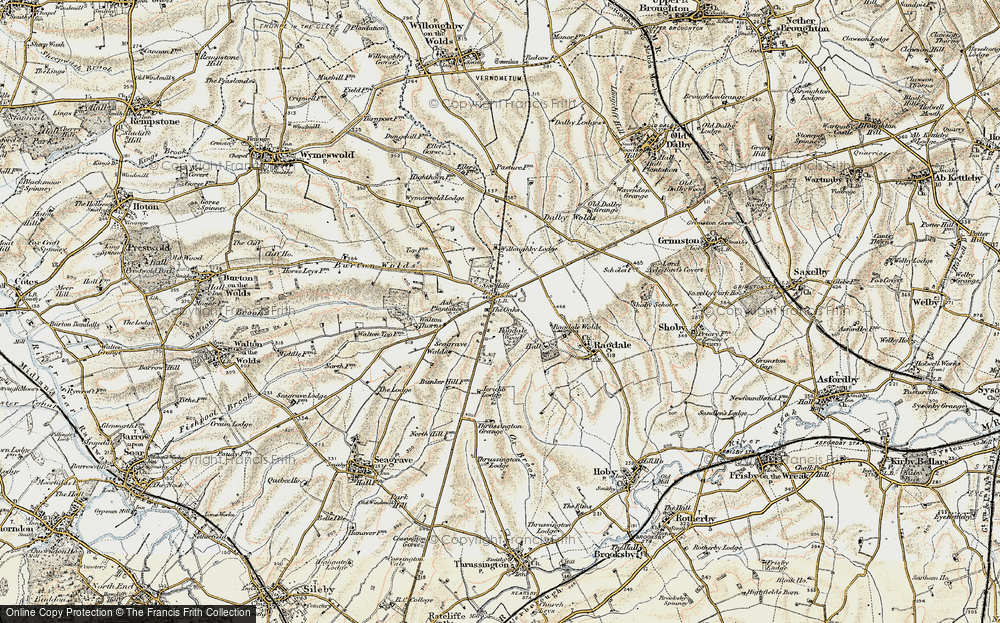 Old Map of Historic Map covering Willoughby Lodge in 1902-1903