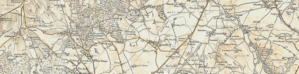 Old map of Sixpenny Handley in 1897-1909