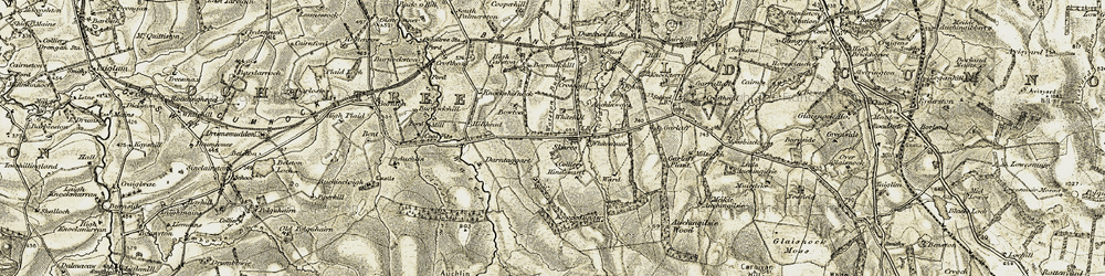 Old map of Auchinway in 1904-1905