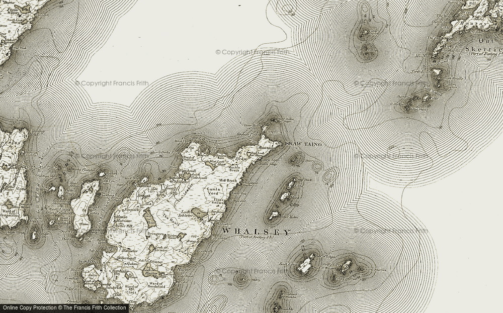 Old Map of Skaw, 1912 in 1912