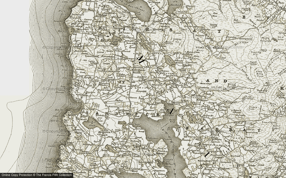 Old Map of Historic Map covering Bankhead in 1912