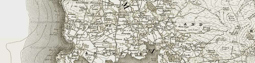 Old map of Bankhead in 1912