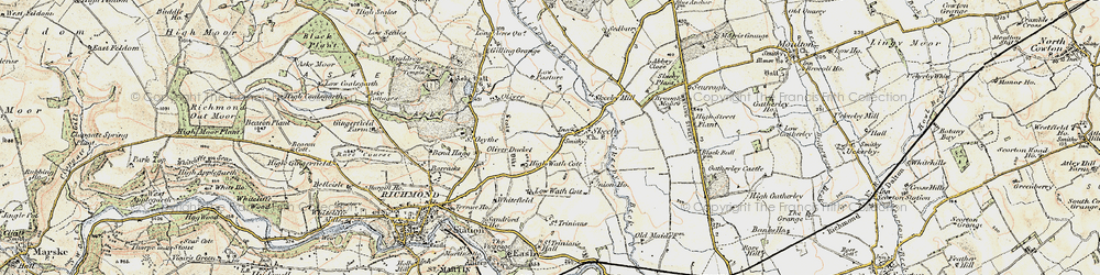 Old map of Aske Beck in 1903-1904