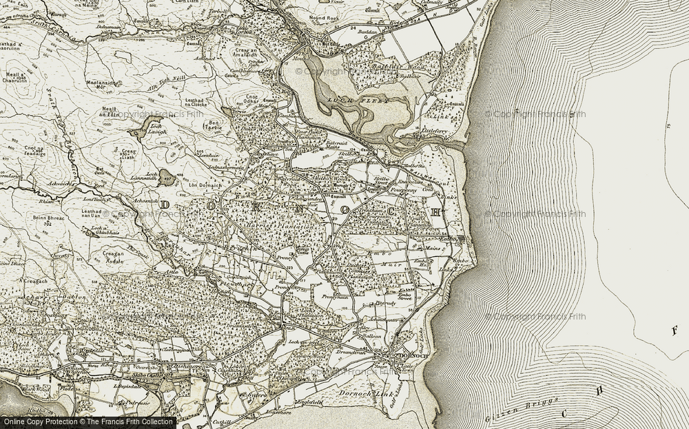 Old Map of Skelbo Muir, 1911-1912 in 1911-1912