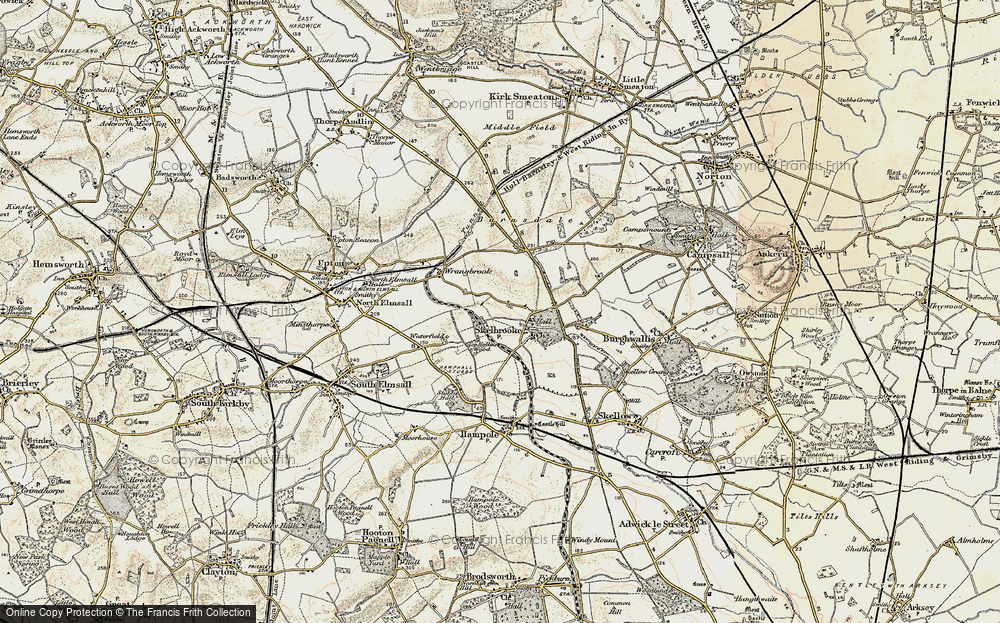 Old Map of Historic Map covering Barnsdale Bar in 1903
