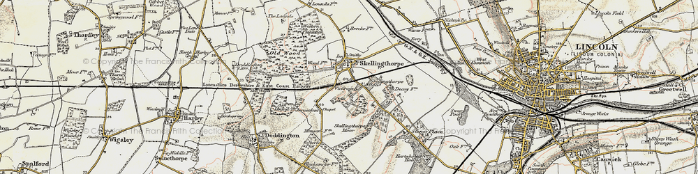 Old map of Skellingthorpe in 1902-1903