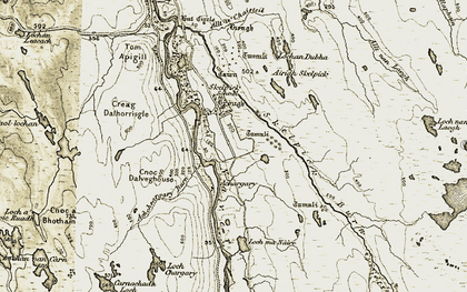 Old map of Allt a' Chaisteil in 1910-1912