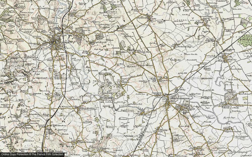 Old Map of Skelton on Ure, 1903-1904 in 1903-1904
