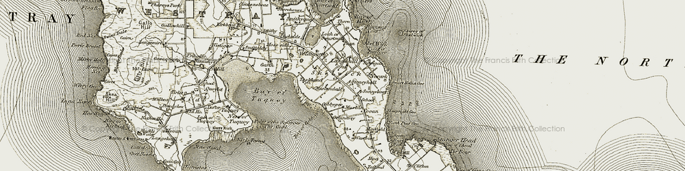 Old map of Bay of Tuquoy in 1912