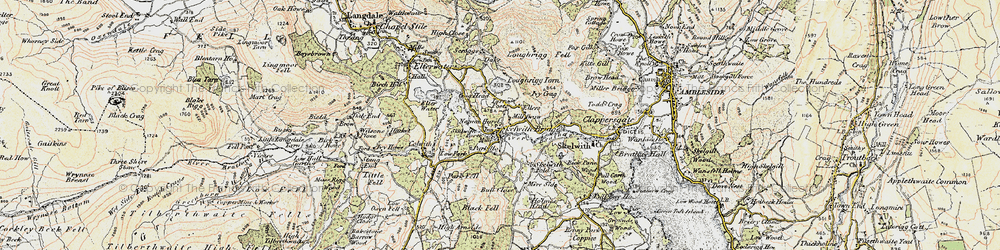 Old map of Skelwith Bridge in 1903-1904