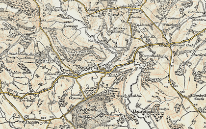 Old map of Skenfrith in 1899-1900