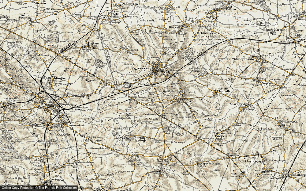 Old Map of Sketchley, 1901-1902 in 1901-1902