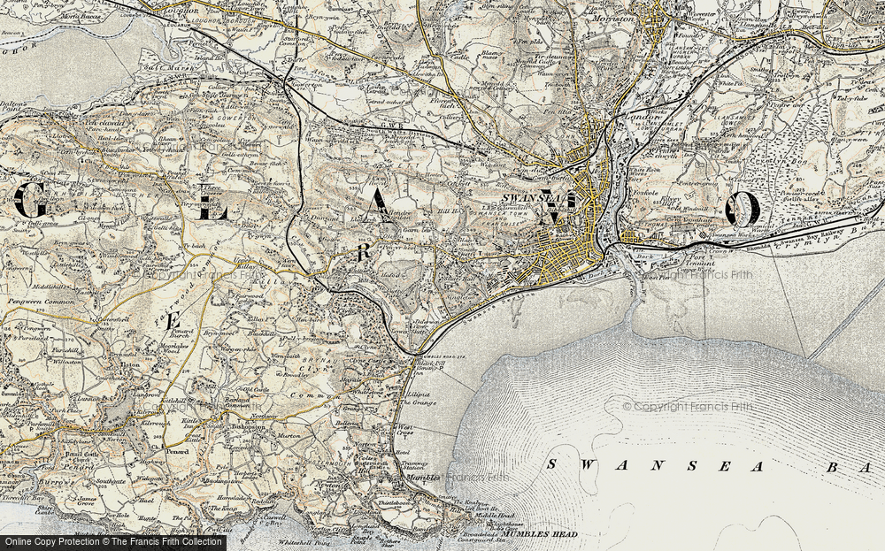 Old Map of Sketty, 1900-1901 in 1900-1901