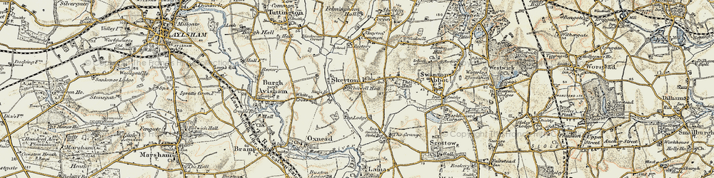 Old map of Blackwater Corner in 1901-1902