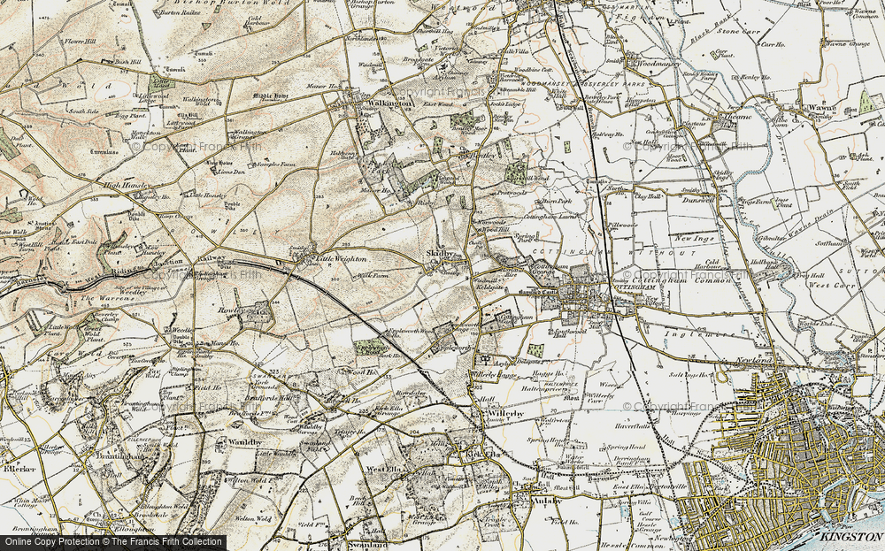 Old Map of Skidby, 1903-1908 in 1903-1908