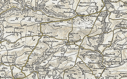 Old map of Skilgate in 1898-1900