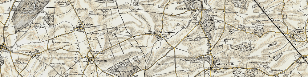 Old map of Skillington in 1901-1903