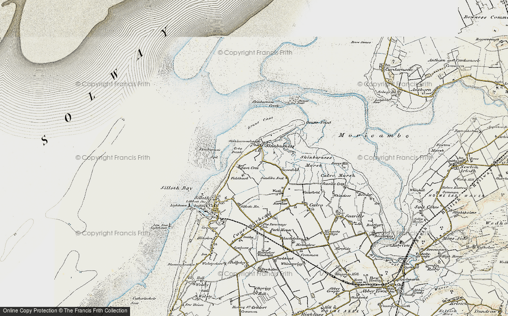 Old Map of Historic Map covering Grune Point in 1901-1904