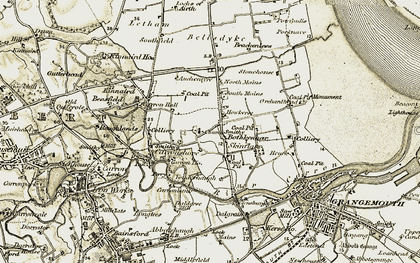 Old map of Yonderhaugh in 1904-1906