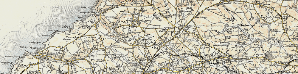 Old map of Skinner's Bottom in 1900
