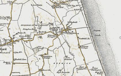 Old map of Skipsea Brough in 1903-1904