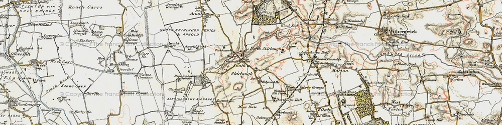 Old map of Benningholme Hall in 1903-1908