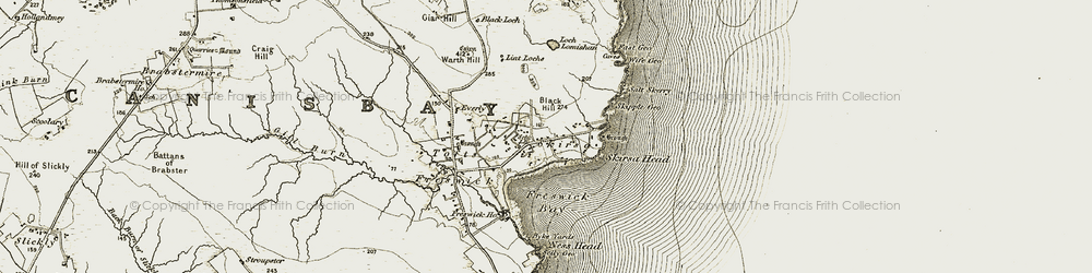 Old map of Biel of Duncansby in 1911-1912