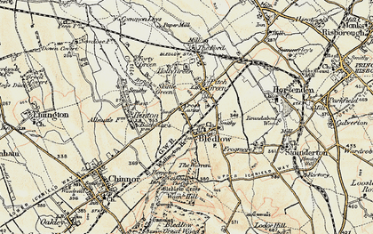 Old map of Skittle Green in 1897-1898