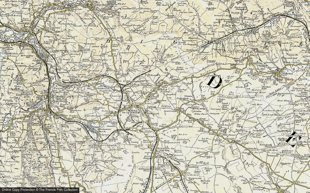 Old Map of Slackhall, 1902-1903 in 1902-1903