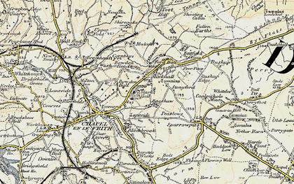 Old map of Slackhall in 1902-1903