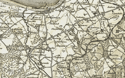 Old map of Arradoul Ho in 1910