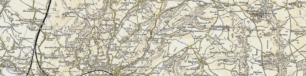 Old map of Slad in 1898-1900