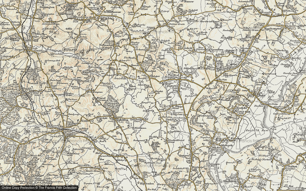 Old Map of Historic Map covering Brierley Grange in 1899-1900