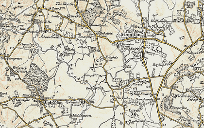 Old map of Sladbrook in 1899-1900