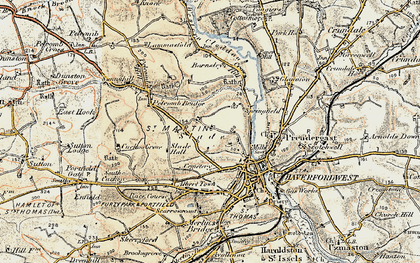 Old map of Slade in 1901-1912