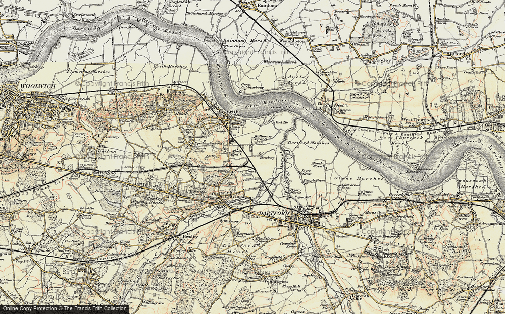 Old Map of Slade Green, 1897-1898 in 1897-1898