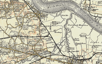 Old map of Slade Green in 1897-1898