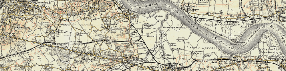 Old map of Slade Green in 1897-1898