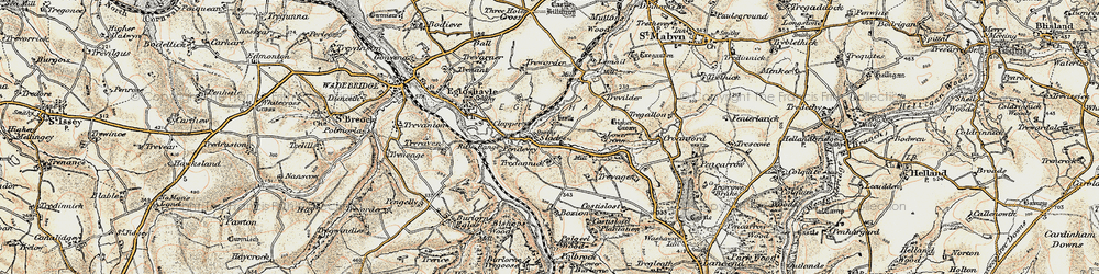 Old map of Sladesbridge in 1900