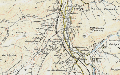 Old map of Aules Hill in 1901-1904