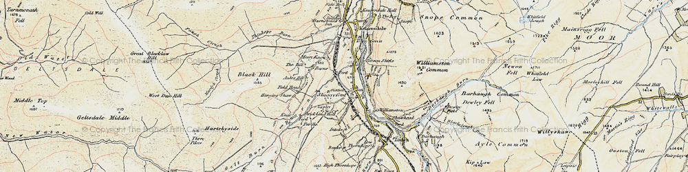 Old map of Barhaugh Burn in 1901-1904