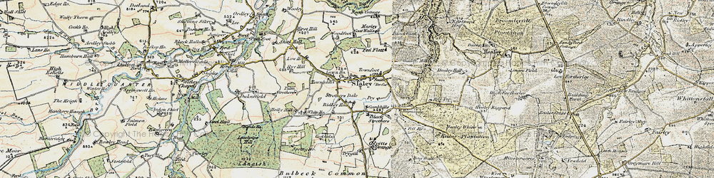 Old map of Slaley in 1901-1904