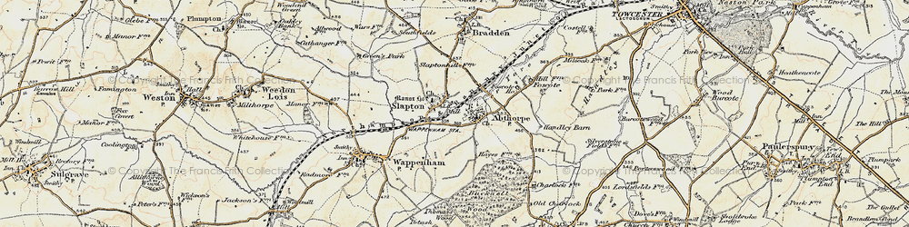 Old map of Slapton in 1898-1901