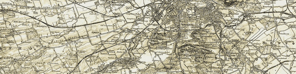 Old map of Slateford in 1903-1904