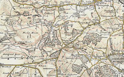 Old map of Slatepit Dale in 1902-1903