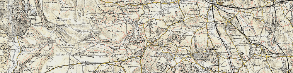 Old map of Slatepit Dale in 1902-1903