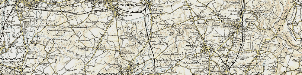 Old map of Slattocks in 1903