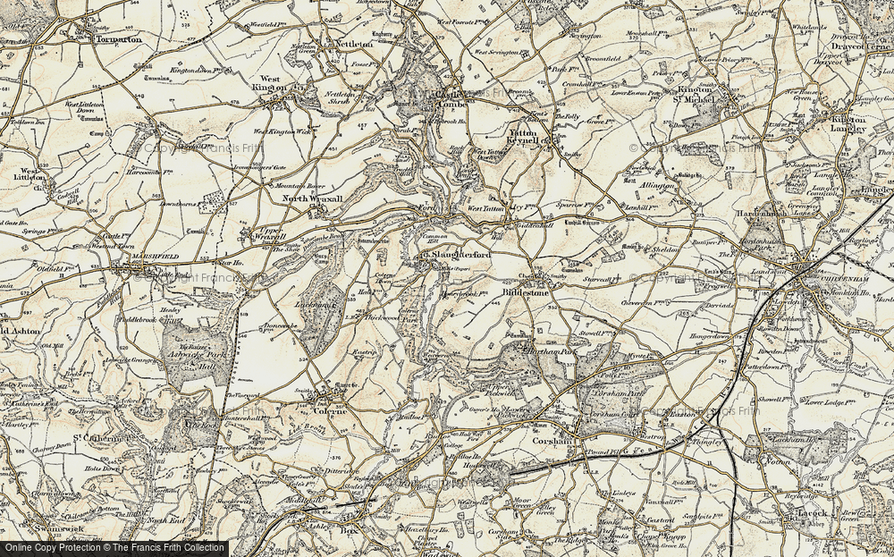 Old Map of Slaughterford, 1899 in 1899