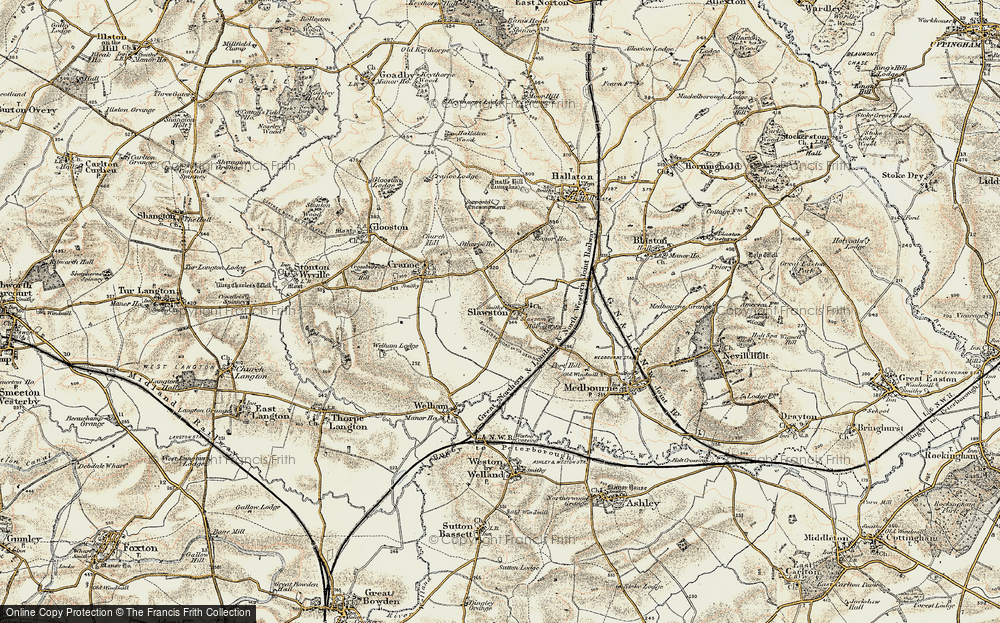 Old Map of Slawston, 1901-1903 in 1901-1903