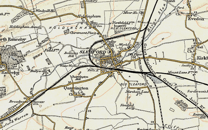 Old map of Sleaford in 1902-1903